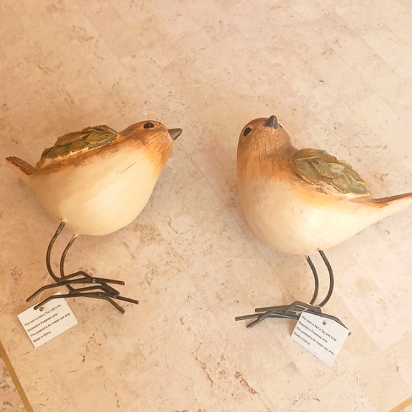 Harvest Bird Set With Leaf Wings Design,"resin" by Valeri/QVC ,NEW - Picture 6 of 9